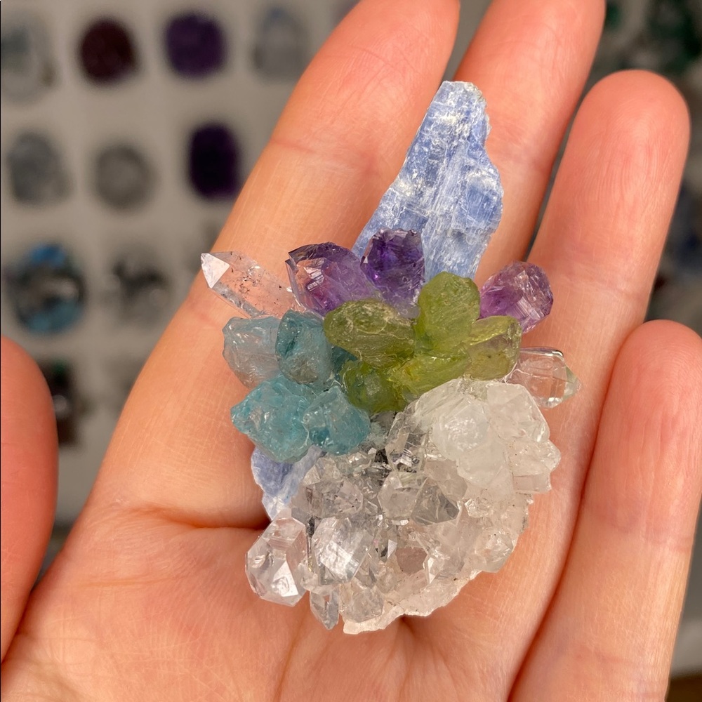 Multi-Color Crystal Cluster Statement Ring - Colo… - image 1